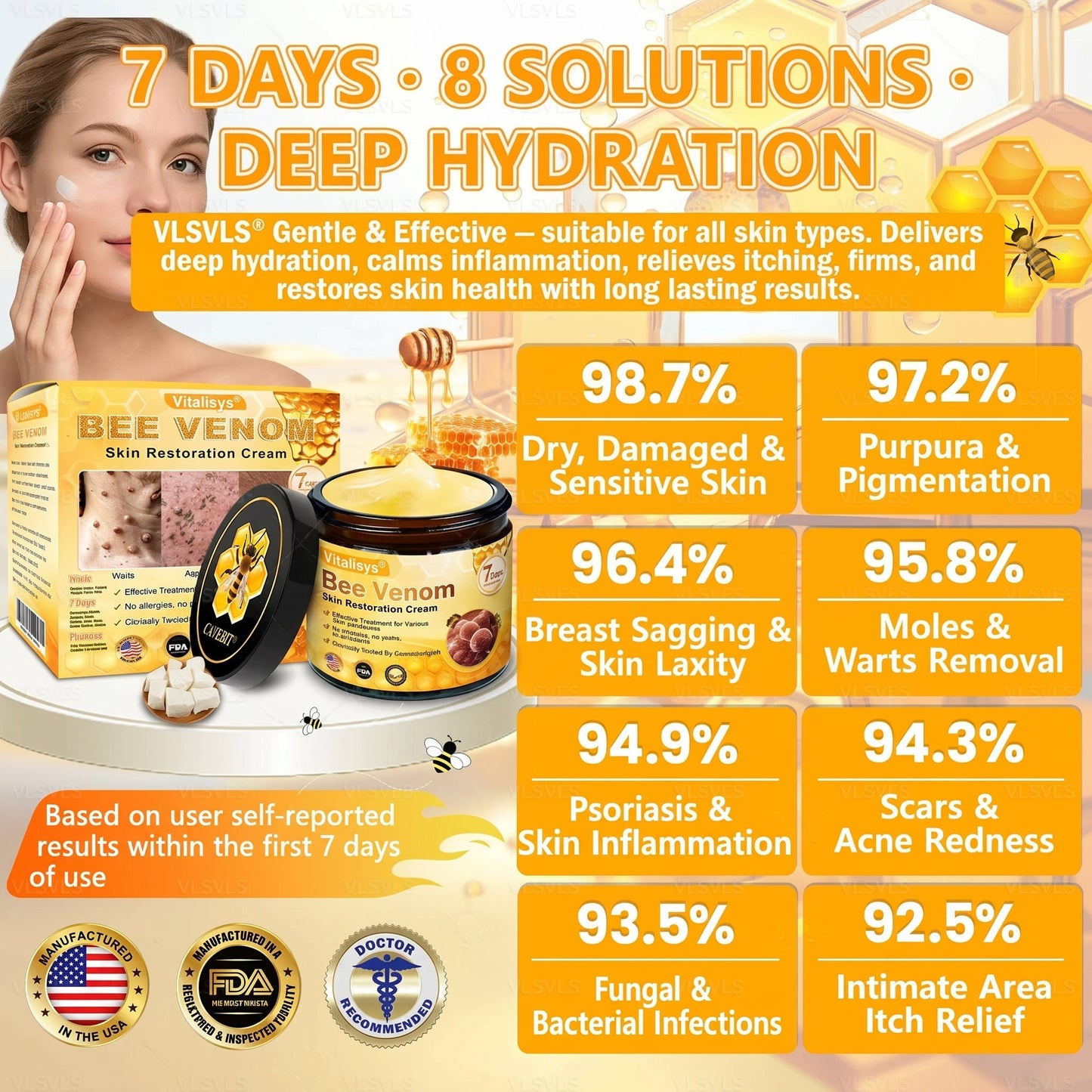 🔥 DERNIER JOUR – 80 % DE RÉDUCTION 🔥Crème Réparatrice pour la Peau au Venin d’Abeille Aeehfeng®