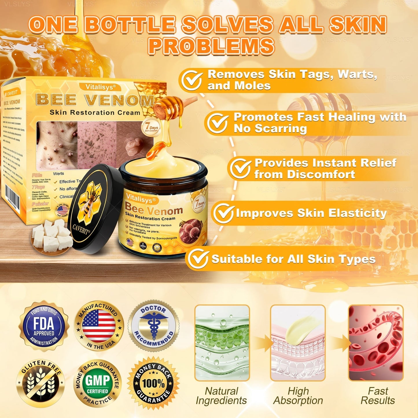 🔥 DERNIER JOUR – 80 % DE RÉDUCTION 🔥Crème Réparatrice pour la Peau au Venin d’Abeille Aeehfeng®