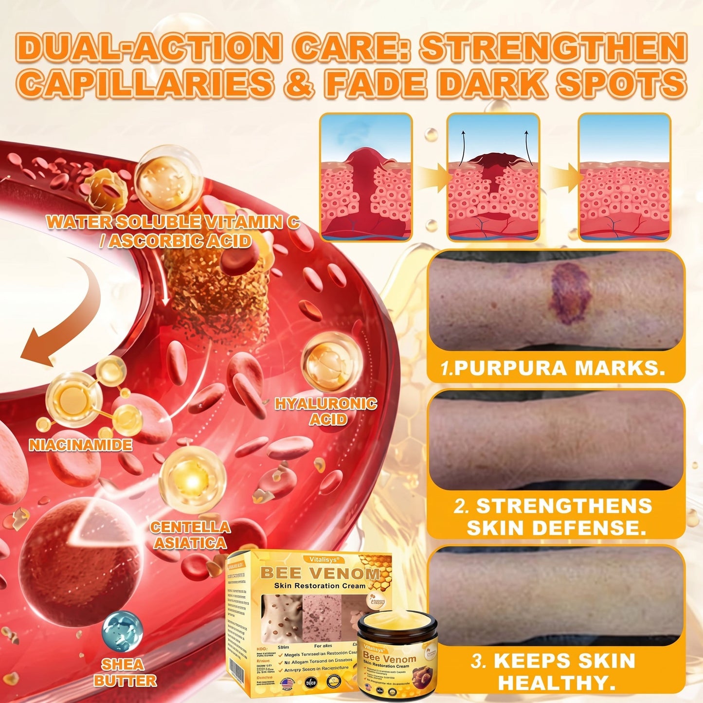 🔥 DERNIER JOUR – 80 % DE RÉDUCTION 🔥Crème Réparatrice pour la Peau au Venin d’Abeille Aeehfeng®